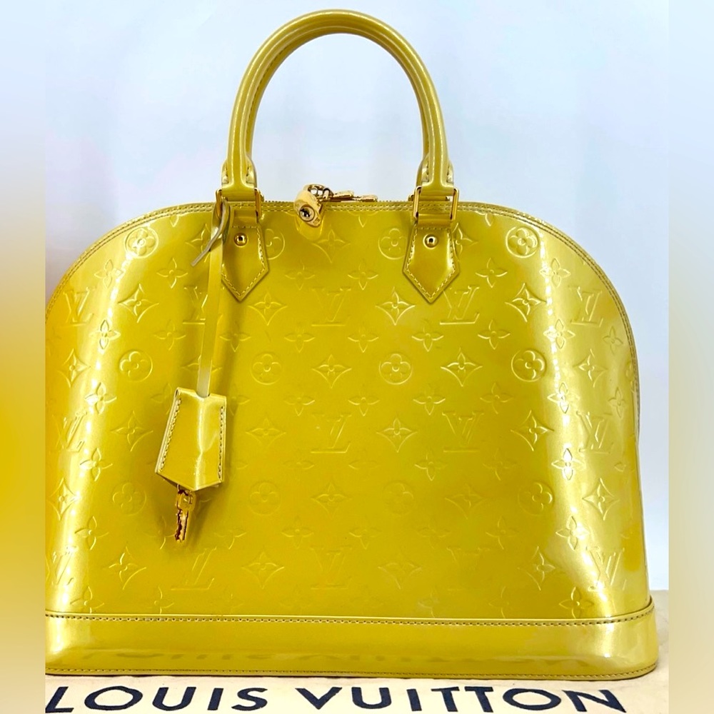 Louis Vuitton Alma GM Vernis Yellow Bag